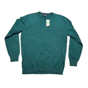 5/$25 John Ashcroft Essentials Blue Green Teal Large V-neck Pullover Sweater